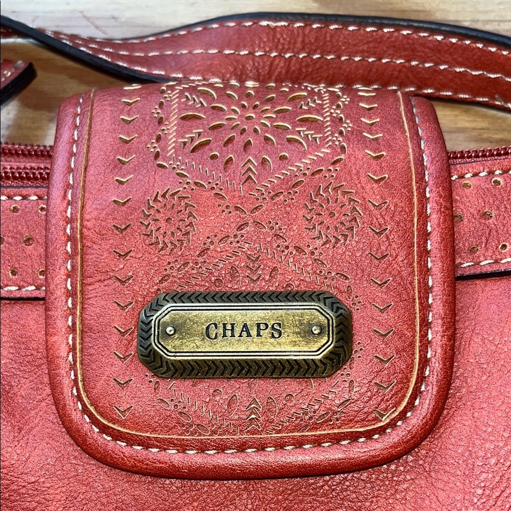 Chaps Coral Red Crossbody Bag - Picture 2 of 9